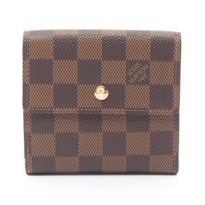 Louis Vuitton Elise Ebene Brown Double Hook Wallet Canvas Leather